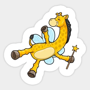 Giraffe as Bee with Wings and Magic wand Sticker